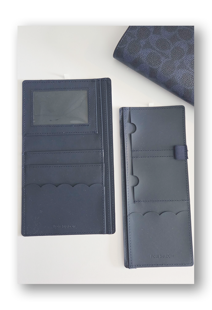 Navy Blue PU Leather Notebook Adhesive Pocket set (options available)