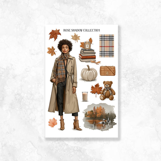 Black Fashion Girl Trouser Outfit BearBurry Collection Journaling sheet