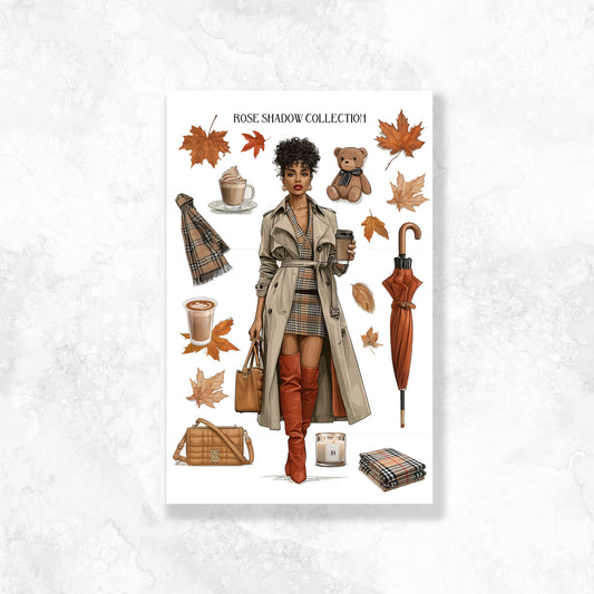 Black Fashion Girl Short Dress BearBurry Collection Journaling sheet