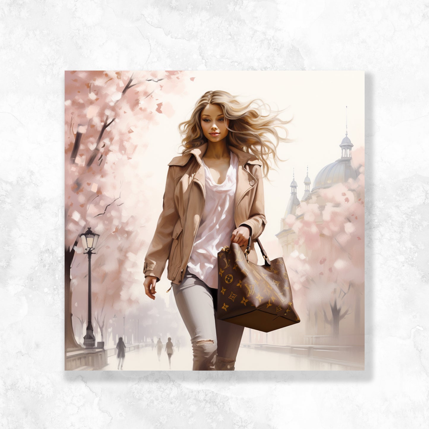 LV White Girl LV Cherry Blossom Dashboard