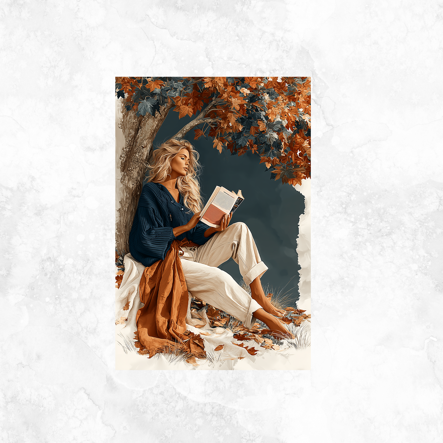 Reading Under a tree Scene Sheets VOL 50