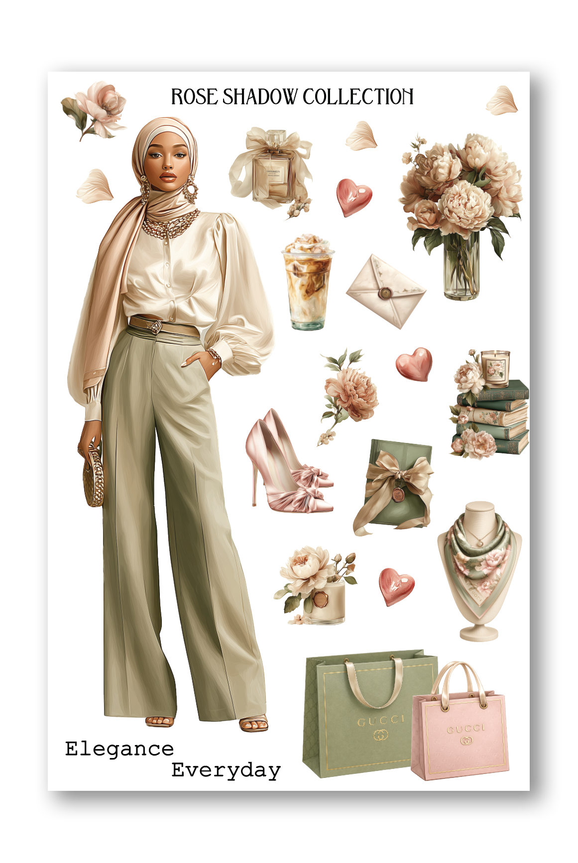 Hijabi Fashion Girl Sheet Quiet Luxury Journaling sheet