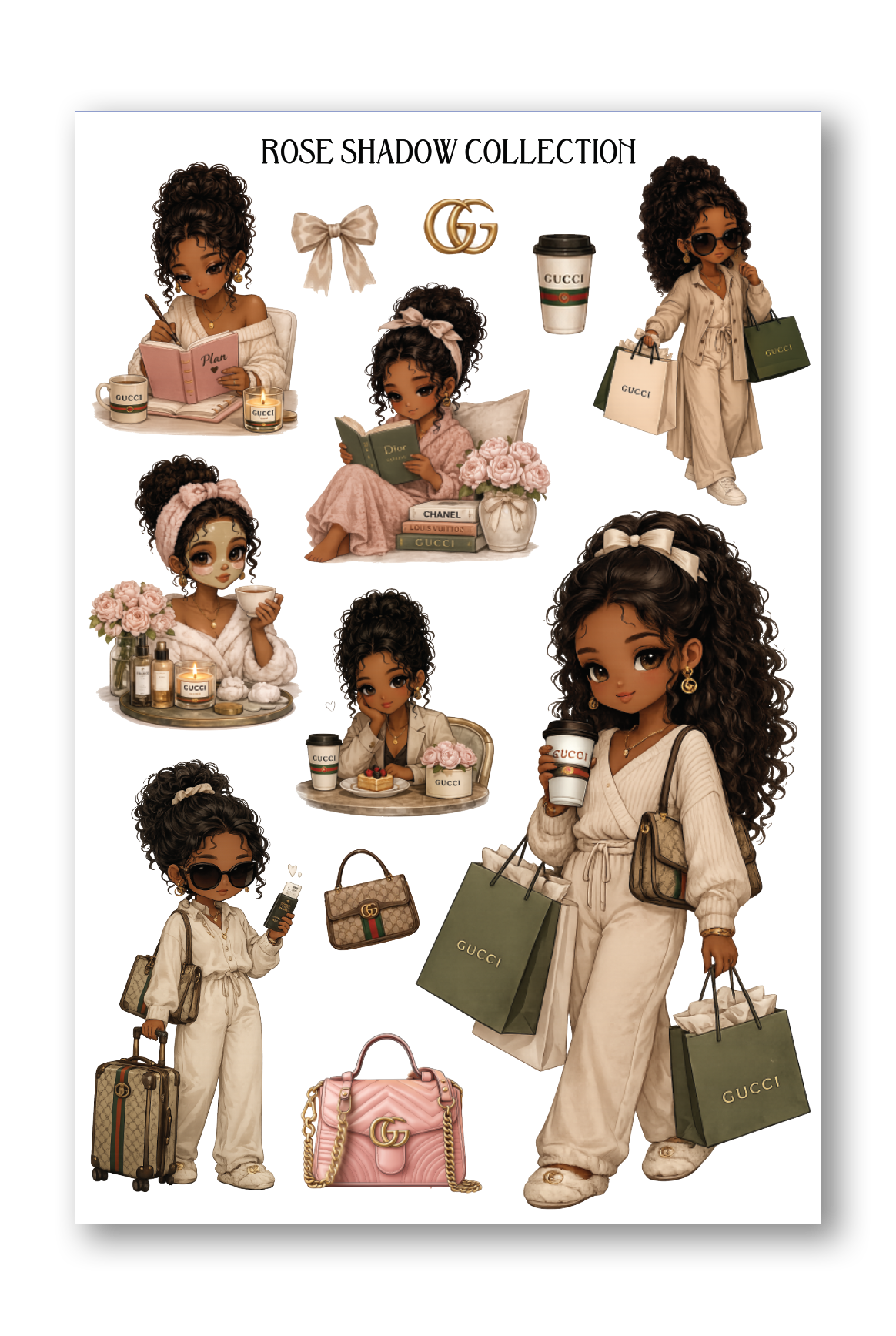 Black Chibi Girl Sheet Quiet Luxury Journaling sheet