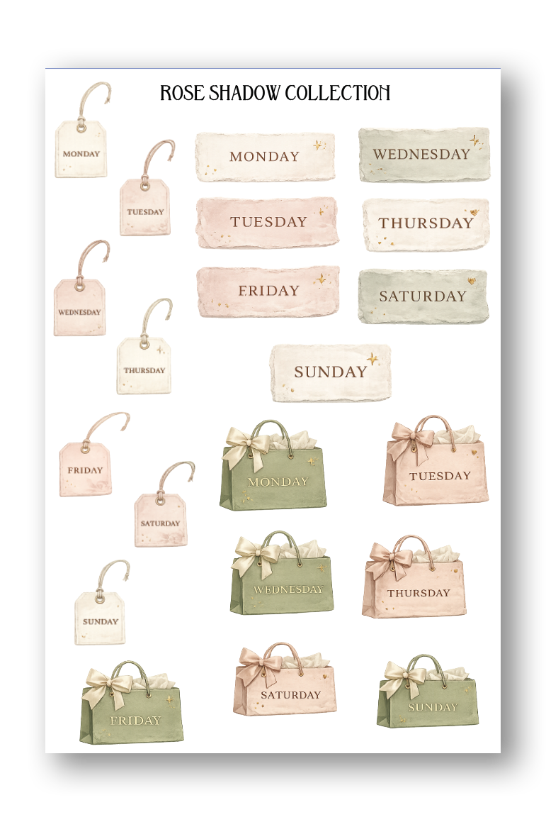 Days of the week Sheet Quiet Luxury Journaling sheet