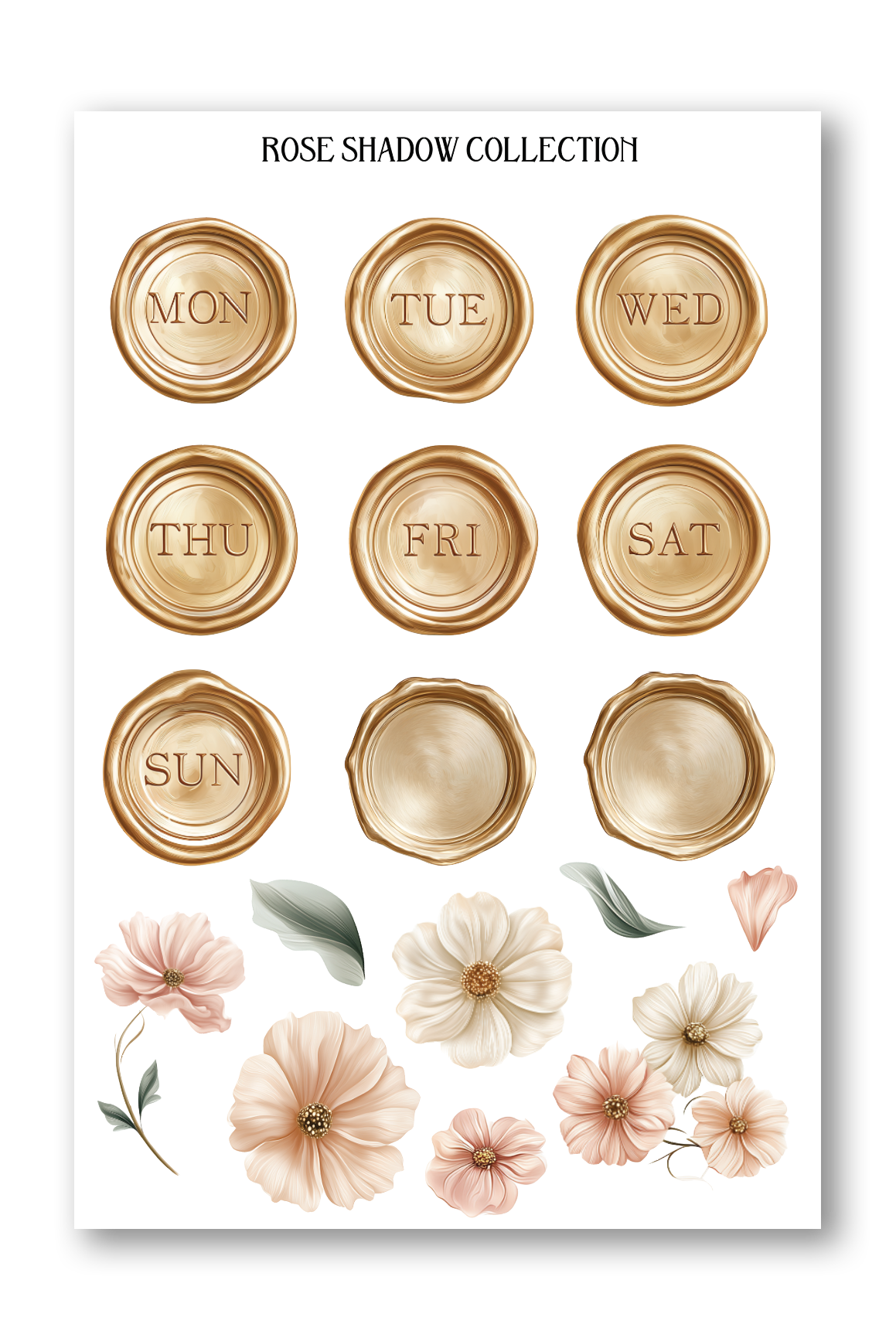 Days Of The Week Golden Era Journaling sheet