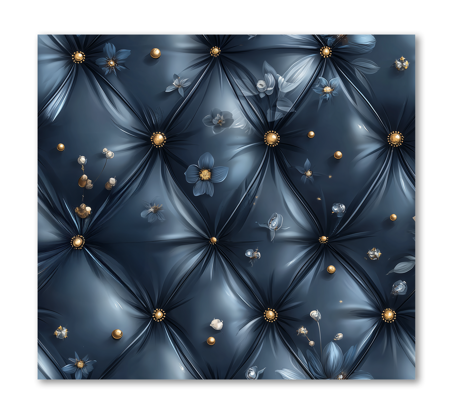 Blue Quilted Pattern Camellia Frost Dashboard Stickerbook VOL 56