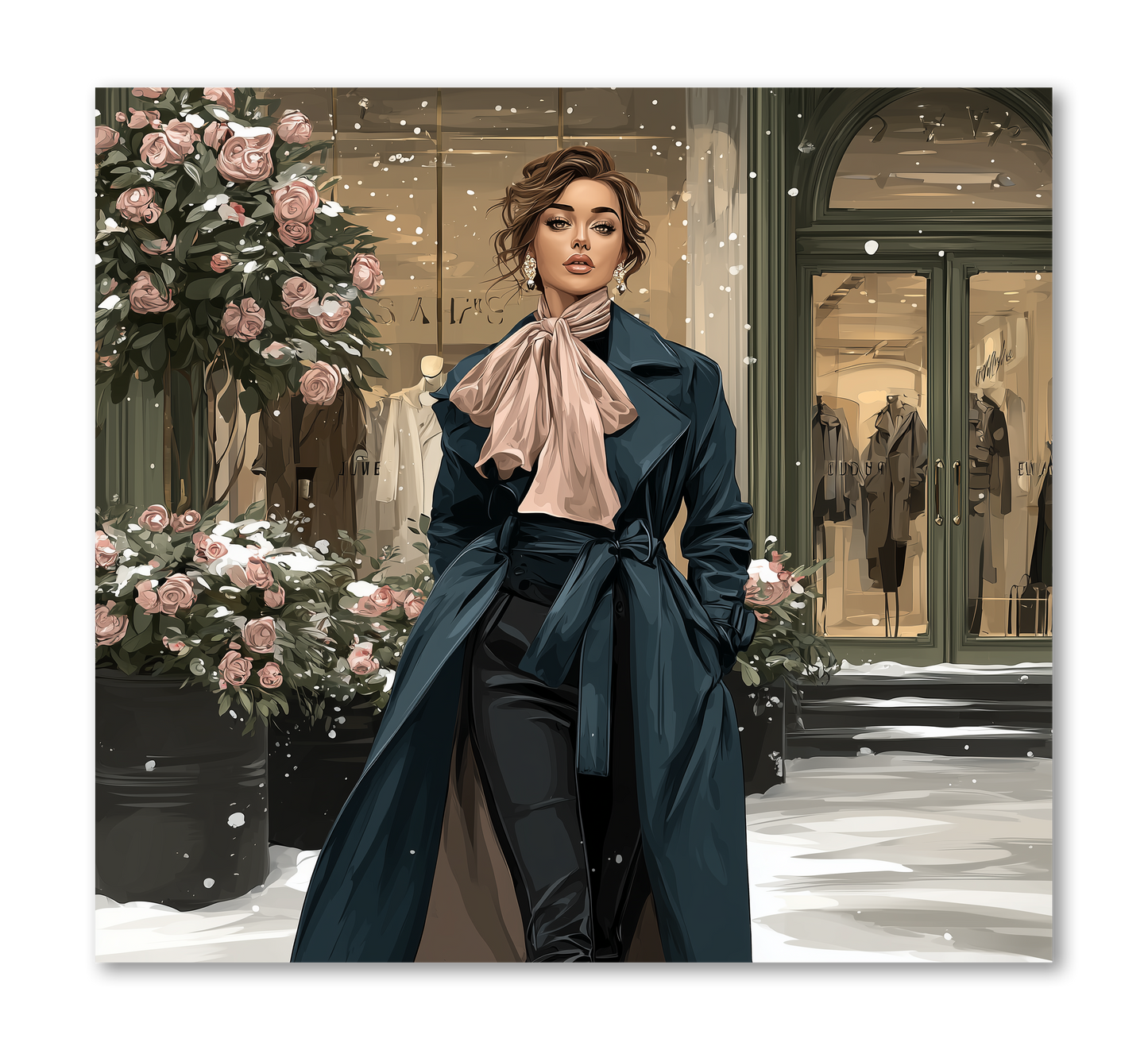 White Fashion Girl Camellia Frost Dashboard Stickerbook VOL 56