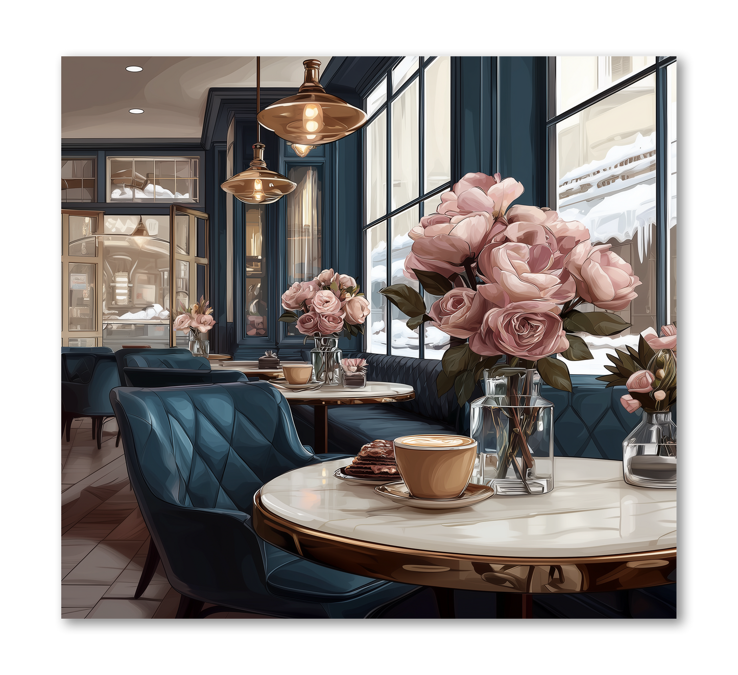 Coffee Shop Scene Camellia Frost Dashboard Stickerbook VOL 56
