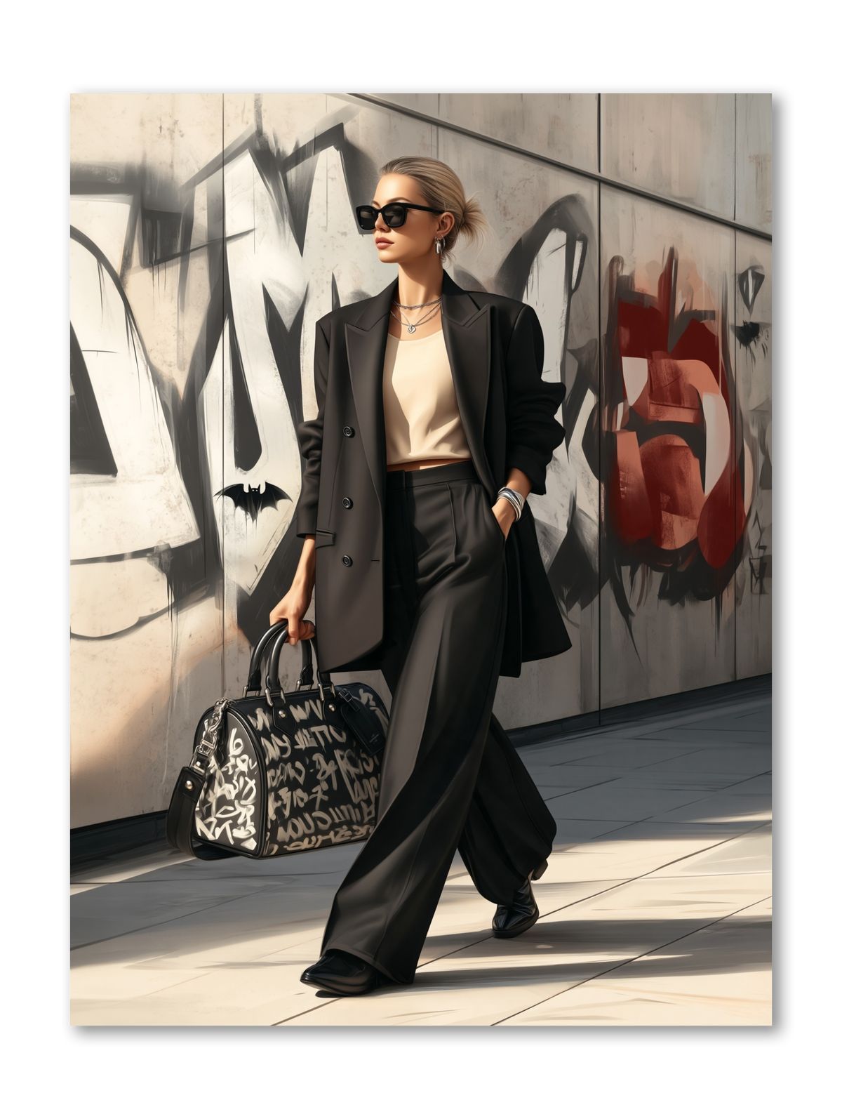 White Fashion Girl Dashboard Midnight Graffiti Collection