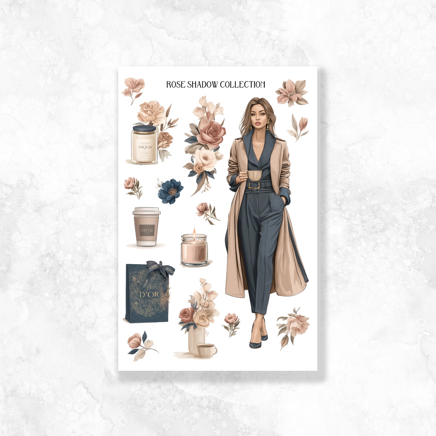 White Fashion Girl suite Journaling Sheets VOL 51