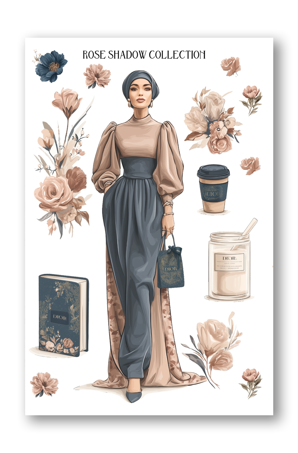 hijabi Fashion Girl Journaling Sheets VOL 51