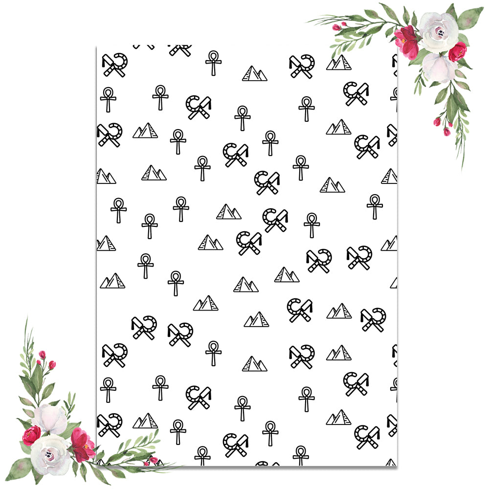 Ancient Egypt pyramids & staff Pattern Vellum / Acetate