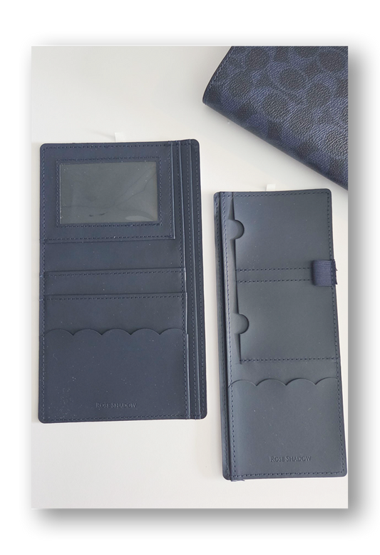 Navy Blue PU Leather Notebook Adhesive Pocket set (options available)