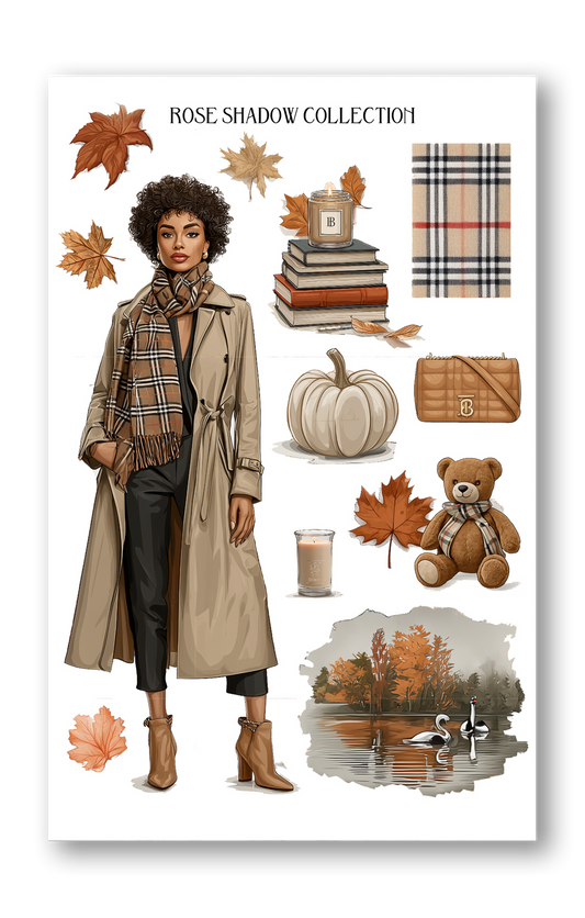 Black Fashion Girl Trouser Outfit BearBurry Collection Journaling sheet