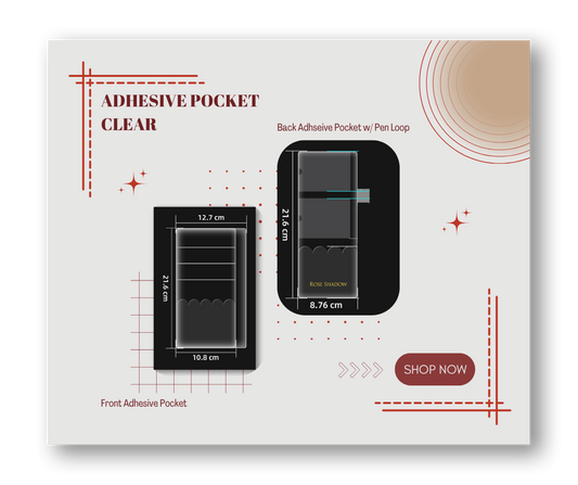 Notebook Clear Adhesive Pocket (options available)