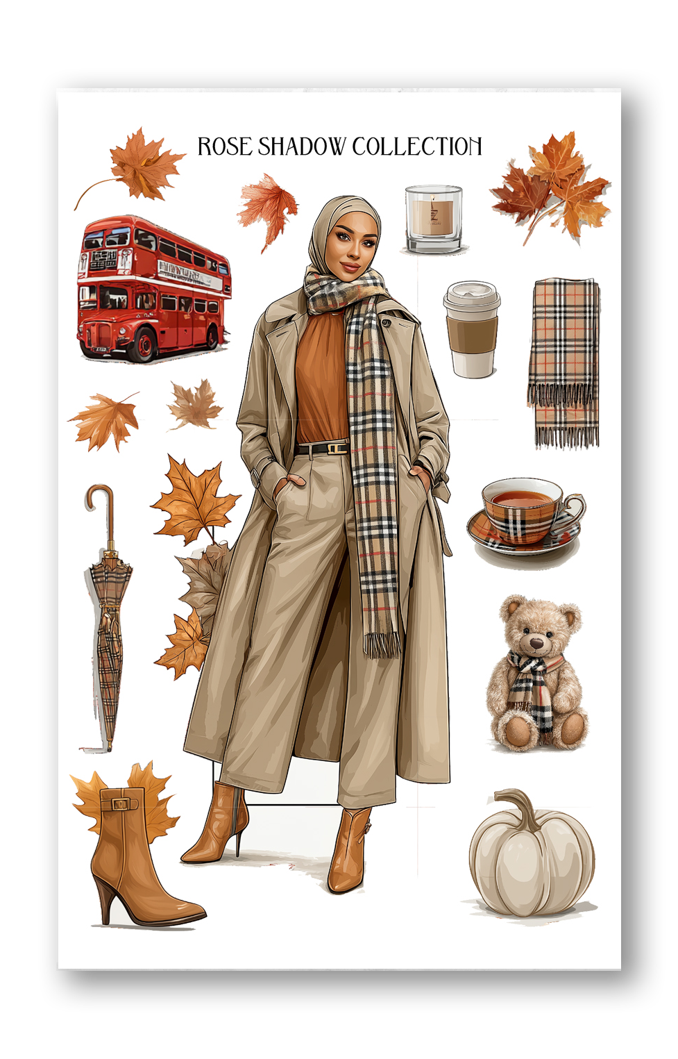 Hijabi Fashion Girl BearBurry Collection Journaling sheet