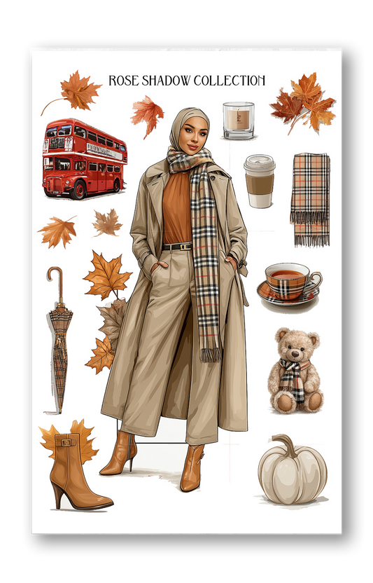 Hijabi Fashion Girl BearBurry Collection Journaling sheet
