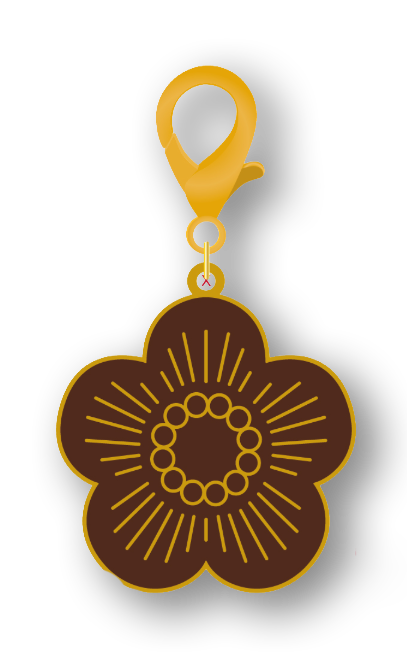 C Brown Flower Charm