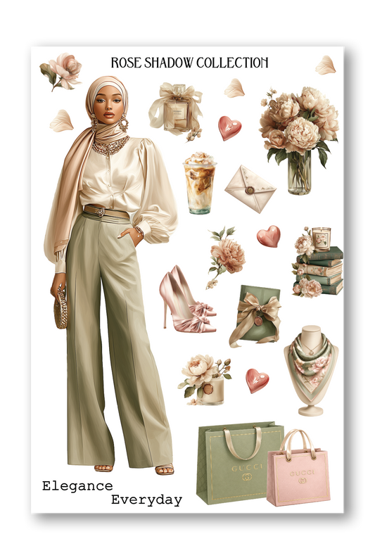 Hijabi Fashion Girl Sheet Quiet Luxury Journaling sheet