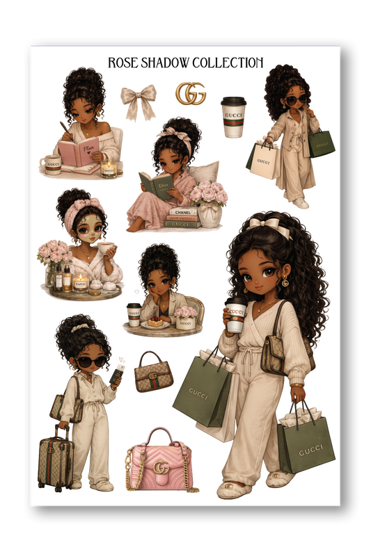 Black Chibi Girl Sheet Quiet Luxury Journaling sheet