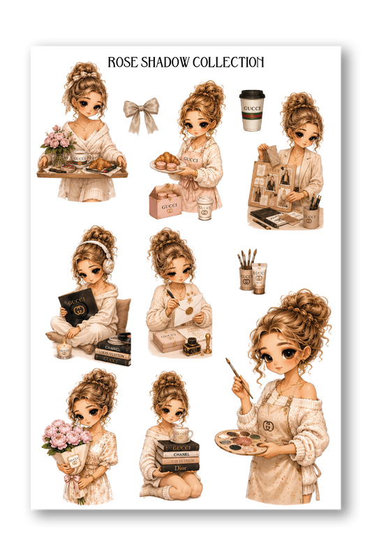 White Chibi Girl Sheet Quiet Luxury Journaling sheet