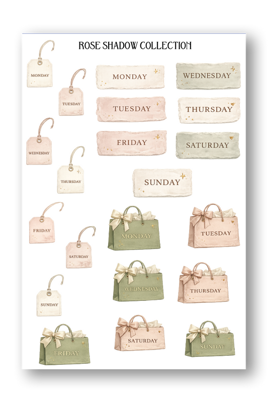 Days of the week Sheet Quiet Luxury Journaling sheet