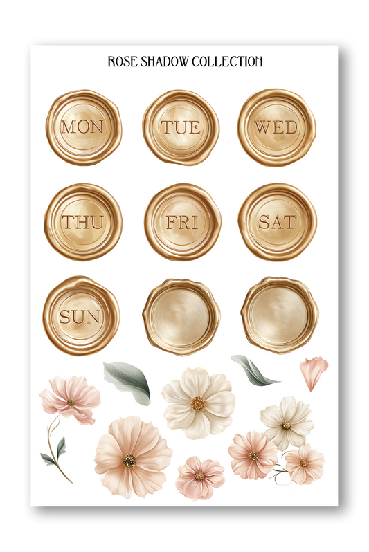Days Of The Week Golden Era Journaling sheet