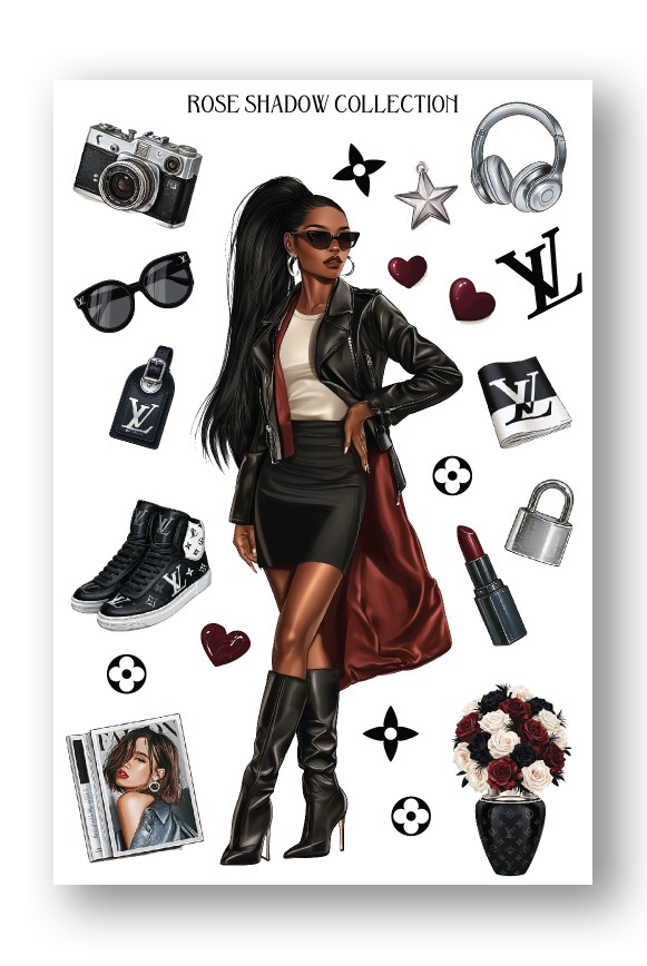 Black Fashion Girl Sheet Midnight Graffiti Collection