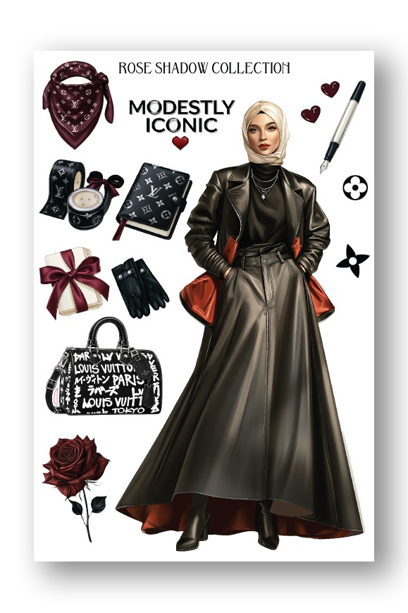 Hijabi Fashion Girl Sheet Midnight Graffiti Collection