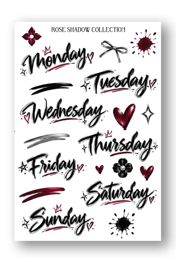Days of the Week Sheet Midnight Graffiti Collection