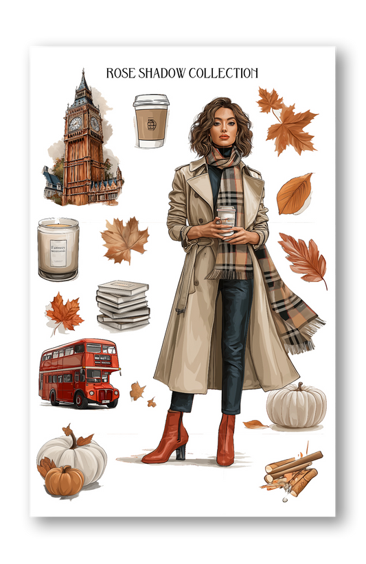 White Fashion Girl Trouser Outfit BearBurry Collection Journaling sheet