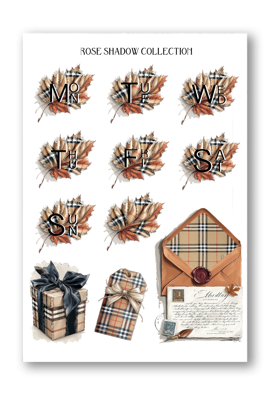 days of the week Sheet BearBurry Collection Journaling sheet