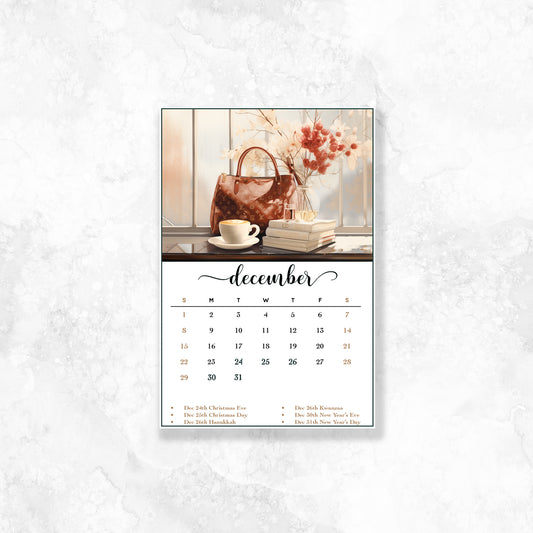December Calendar Dashboard (Gold Foil