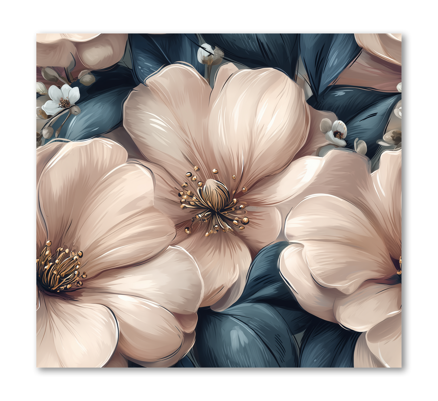 Floral Pattern Camellia Frost Dashboard Stickerbook VOL 56