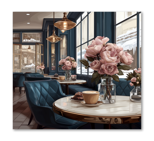 Coffee Shop Scene Camellia Frost Dashboard Stickerbook VOL 56