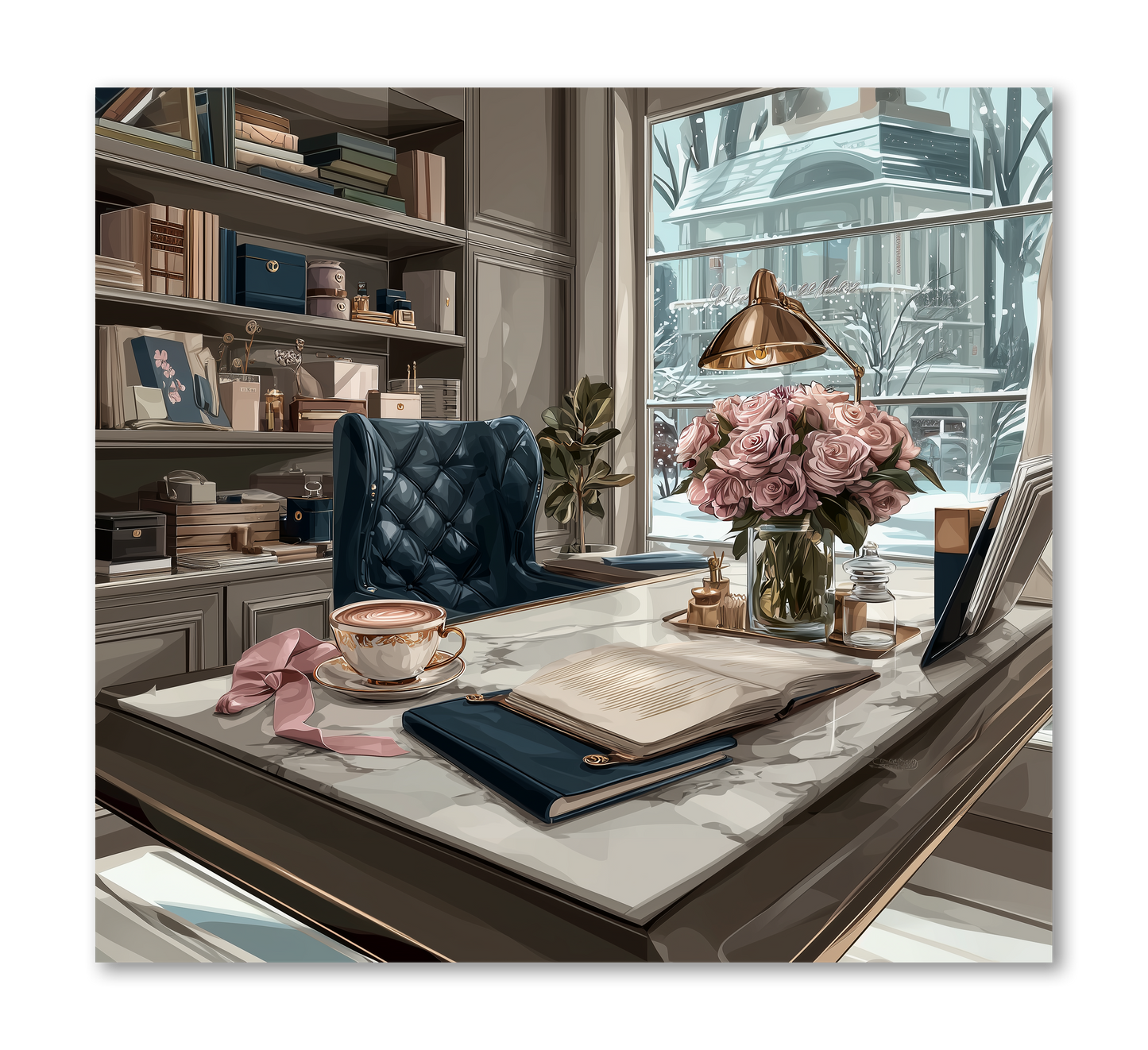 Office Scene Camellia Frost Dashboard Stickerbook VOL 56