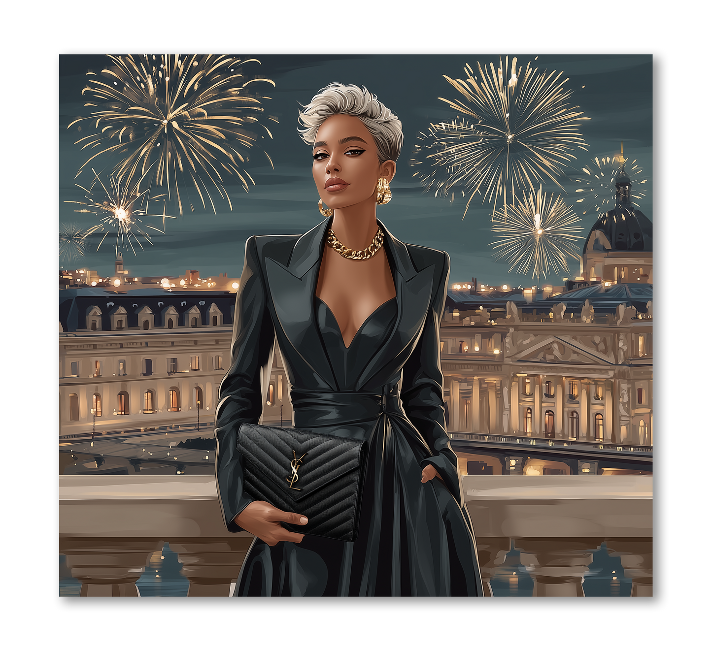 White Fashion Girl Paris after Dark Dashboard Stickerbook VOL 55