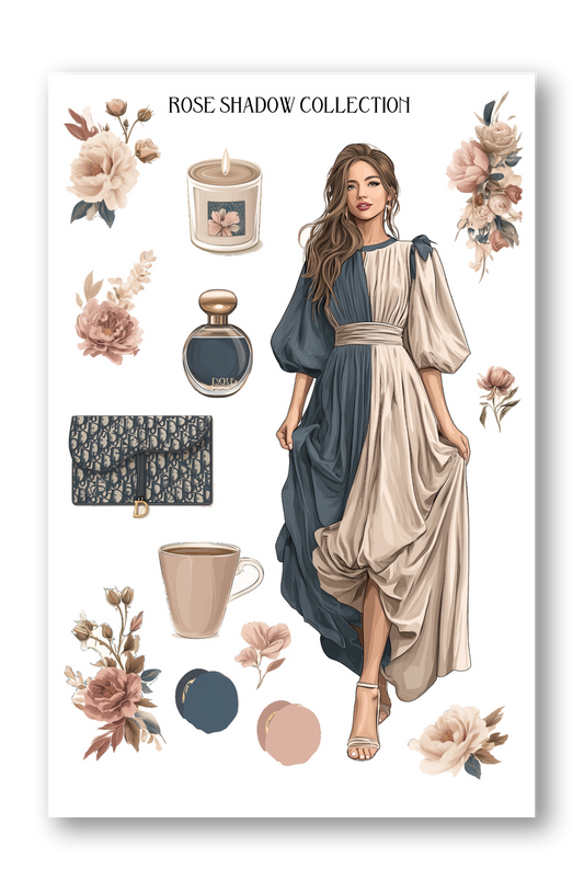 White Fashion Girl dress Journaling Sheets VOL 51