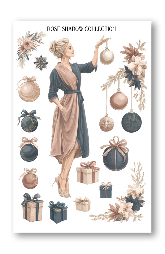 White Fashion Girl Ornaments Journaling Sheets VOL 51