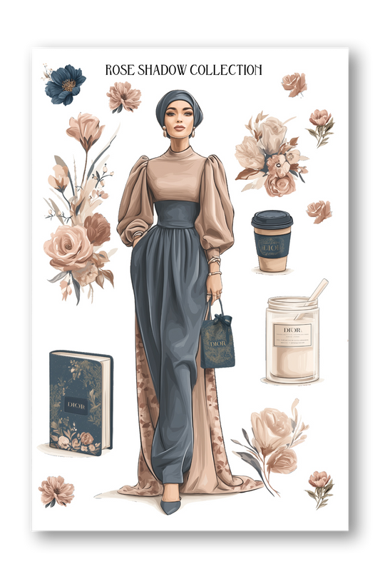 hijabi Fashion Girl Journaling Sheets VOL 51