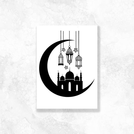 Ramadan Crescent and Lanterns  Vellum